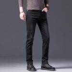 Pantaloni lunghi da uomo 2025 Jeans elasticizzato primavera e autunno casual pantaloni lunghi lisci da uomo in seta di ghiaccio sottile estate - immagine 4