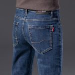 Pantaloni lunghi da uomo 2025 Jeans elasticizzato primavera e autunno casual pantaloni lunghi lisci da uomo in seta di ghiaccio sottile estate - immagine 8